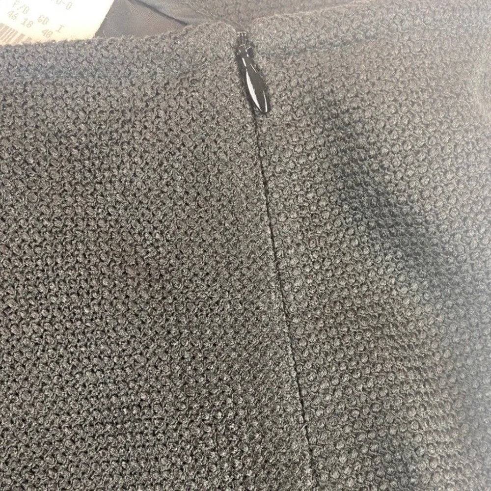 Rena Lange Black Textured Knit‎ A-Line Skirt Silk Blend Made in Germany Size 14